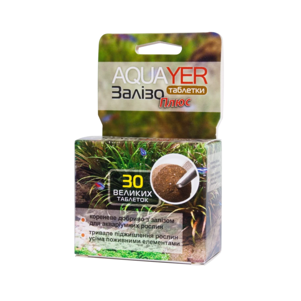 AQUAYER Таблетки Залізо плюс, 30 шт. (великі - 1.00 г)